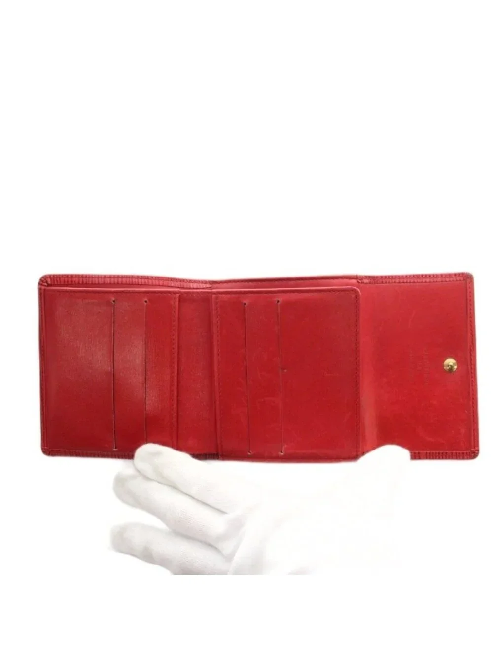 Louis Vuitton Epi Trifold Wallet Coin Purse Leather LV Logo Red